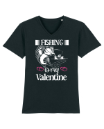 Fishing Is My Valentine Tricou mânecă scurtă guler V Bărbat Presenter