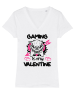Gaming Is My Valentine Tricou mânecă scurtă guler V Damă Evoker