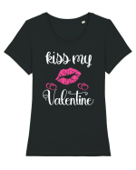 Kiss My Valentine Tricou mânecă scurtă guler larg fitted Damă Expresser