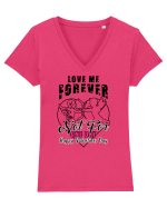 Love Me Forever Not For One Day / pentru cupluri Tricou mânecă scurtă guler V Damă Evoker