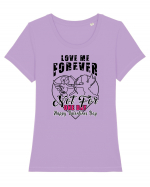 Love Me Forever Not For One Day / pentru cupluri Tricou mânecă scurtă guler larg fitted Damă Expresser