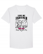 Love Me Forever Not For One Day / pentru cupluri Tricou mânecă scurtă guler larg Bărbat Skater