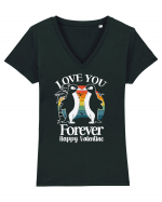 Love You Forever / pentru cupluri Tricou mânecă scurtă guler V Damă Evoker