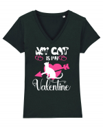 My Cat Is My Valentine Tricou mânecă scurtă guler V Damă Evoker