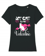 My Cat Is My Valentine Tricou mânecă scurtă guler larg fitted Damă Expresser