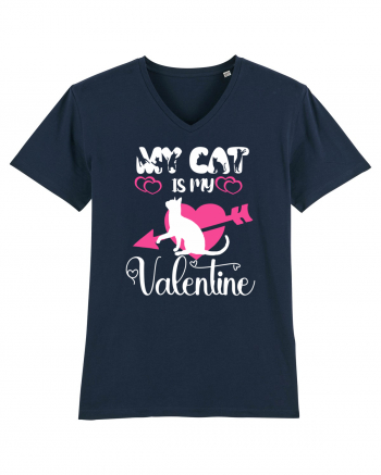 My Cat Is My Valentine French Navy