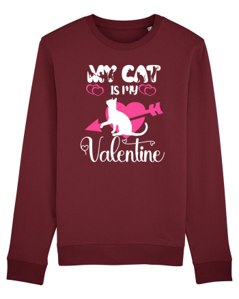 My Cat Is My Valentine Burgundy