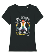 My Family Is My Valentine Tricou mânecă scurtă guler larg fitted Damă Expresser