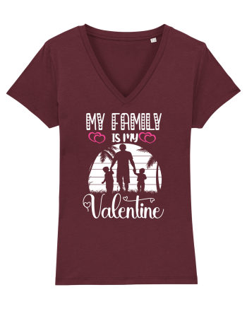 My Family Is My Valentine Burgundy