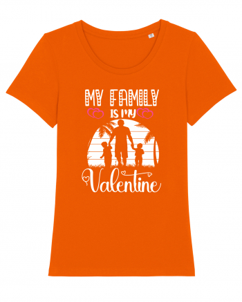 My Family Is My Valentine Bright Orange