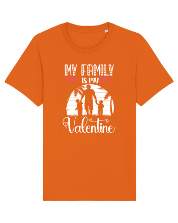 My Family Is My Valentine Bright Orange