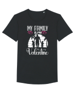 My Family Is My Valentine Tricou mânecă scurtă guler larg Bărbat Skater