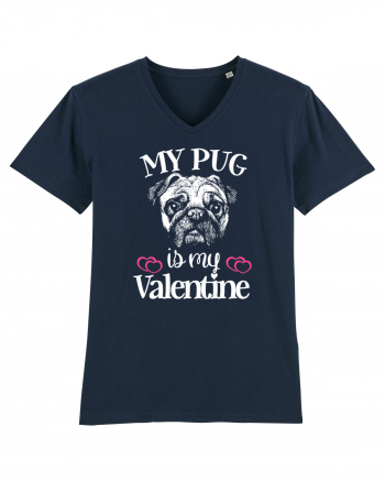 My Pug Is My Valentine French Navy
