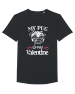 My Pug Is My Valentine Tricou mânecă scurtă guler larg Bărbat Skater