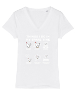 CHICKEN Tricou mânecă scurtă guler V Damă Evoker