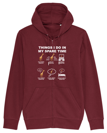 GIRAFFES Burgundy