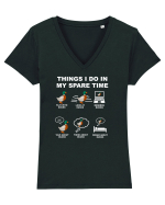 DUCKS Tricou mânecă scurtă guler V Damă Evoker