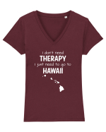 HAWAII Tricou mânecă scurtă guler V Damă Evoker