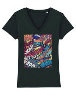 Pop Art  Tricou mânecă scurtă guler V Damă Evoker