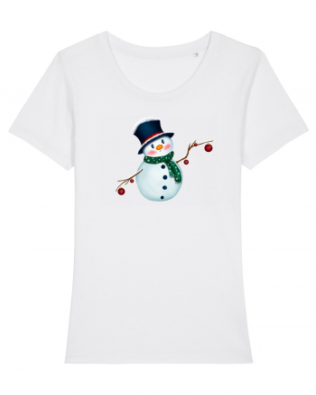 The Cute Snowman Tricou mânecă scurtă guler larg fitted Damă Expresser