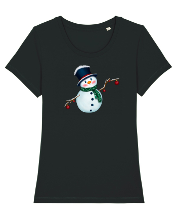 The Cute Snowman Black