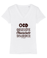 CHOCOLATE Tricou mânecă scurtă guler V Damă Evoker