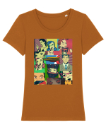 Pop Art  Tricou mânecă scurtă guler larg fitted Damă Expresser