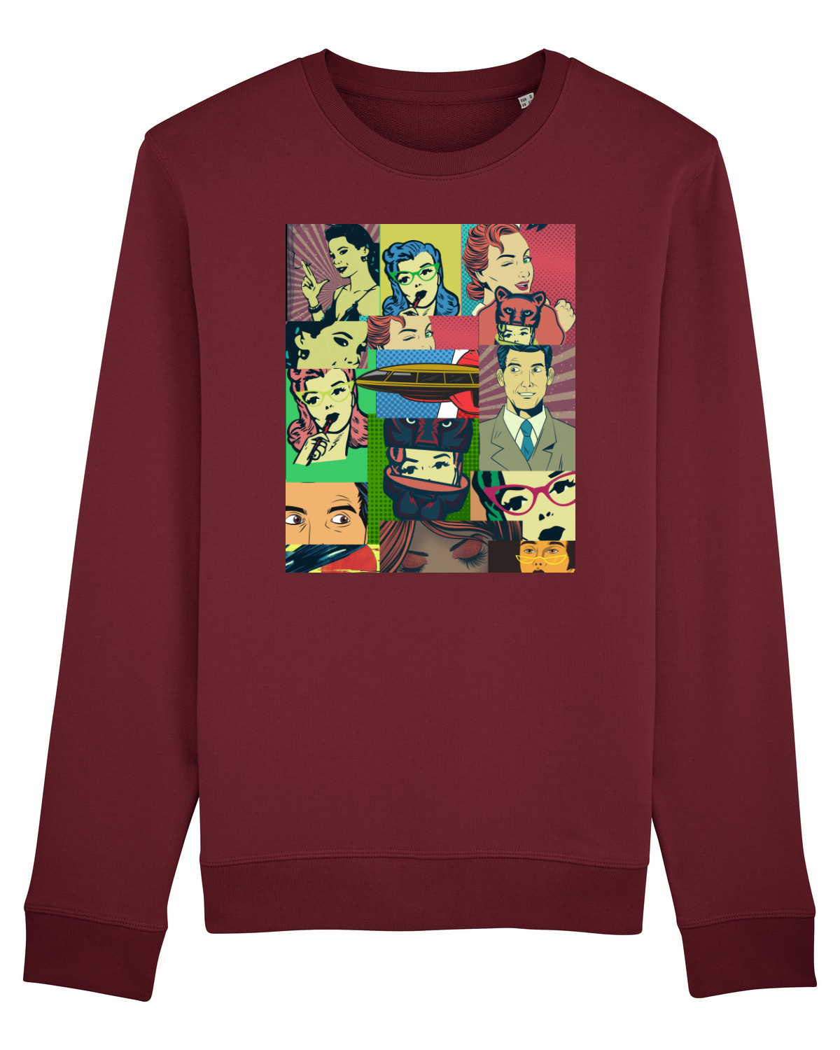 Bluză mânecă lungă Unisex Rise Burgundy