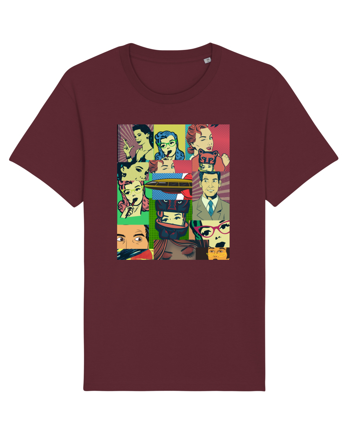 Tricou mânecă scurtă Unisex Rocker Burgundy
