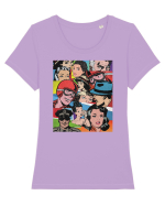 Pop Art  Comic Book Tricou mânecă scurtă guler larg fitted Damă Expresser
