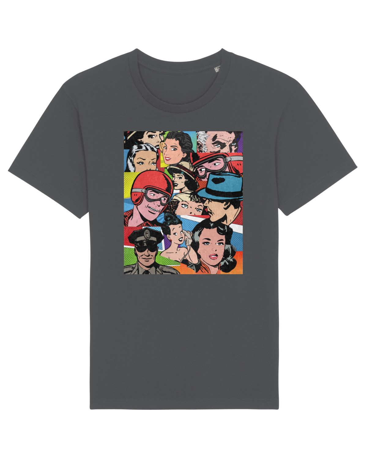 Tricou mânecă scurtă Unisex Rocker Anthracite