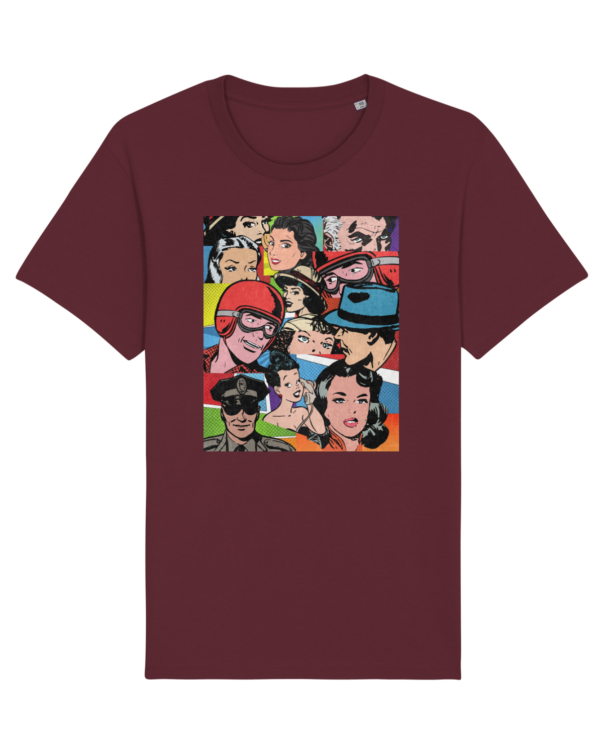 Tricou mânecă scurtă Unisex Rocker Burgundy