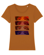 Pop Art  Comic Book Tricou mânecă scurtă guler larg fitted Damă Expresser