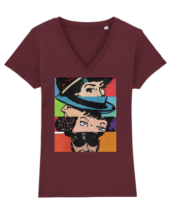 Pop Art  Comic Book Burgundy