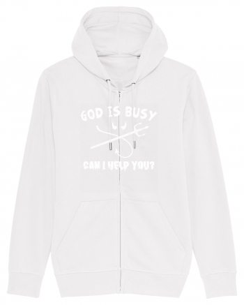God is busy. White
