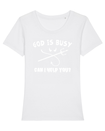 God is busy. White