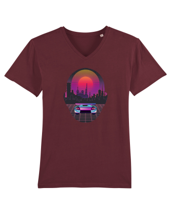 Retro Vapor Wave Man Burgundy