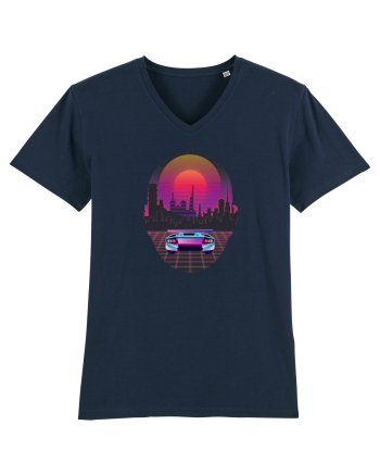 Retro Vapor Wave Man French Navy