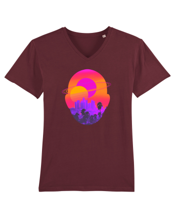 Retro Vapor Wave Man Burgundy