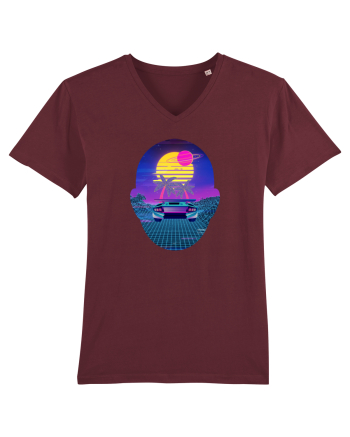 Retro Vapor Wave Man Burgundy