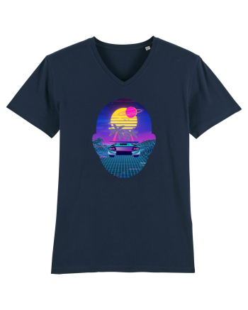 Retro Vapor Wave Man French Navy