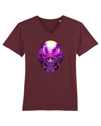 Retro Vapor Wave Man Burgundy