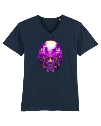 Retro Vapor Wave Man French Navy