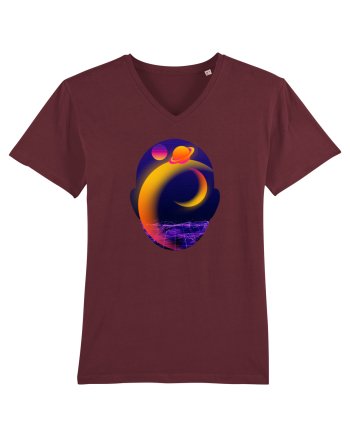 Retro Vapor Wave Man Burgundy