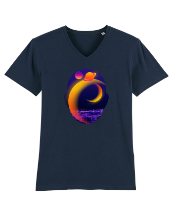 Retro Vapor Wave Man French Navy