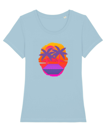 Retro Vapor Wave Man Sky Blue