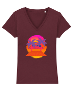 Retro Vapor Wave Man Tricou mânecă scurtă guler V Damă Evoker