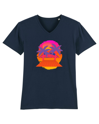 Retro Vapor Wave Man French Navy