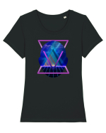 Retro Vapor Wave Man Tricou mânecă scurtă guler larg fitted Damă Expresser