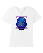 Retro Vapor Wave Man Tricou mânecă scurtă guler V Bărbat Presenter